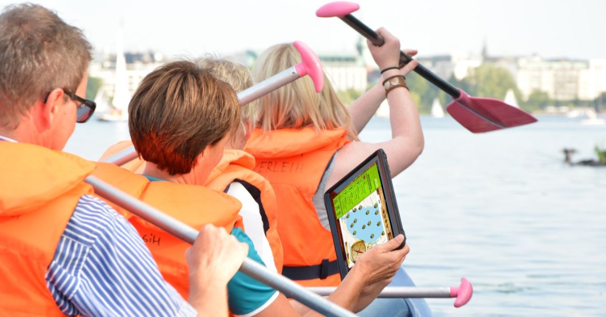 Kanu Rallye mit dem ganzen Team.